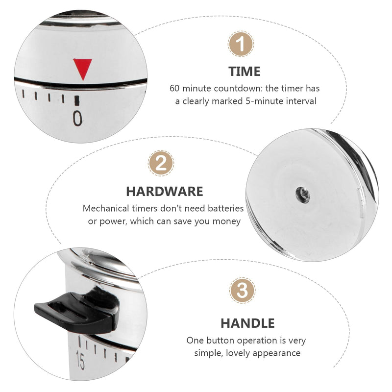 HANABASS Mechanical Kitchen Timer 60 Minutes Rotating Countdown Timer for Cooking Baking and Home Use Easy to Read Numbers Loud Alarm Battery-Free Design Compact 3.14X2.59X2.40 Inch - BeesActive Australia