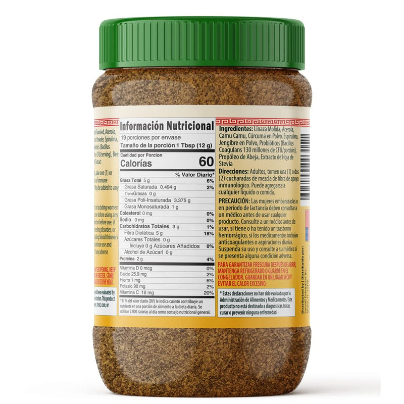 Sanar Naturals Immune Support Flaxseed, 8 oz - Vitamin C, Fiber, and Omega 3 Digestive Supplement - Energy Booster, Diet Management - Non-GMO, Gluten Free - BeesActive Australia