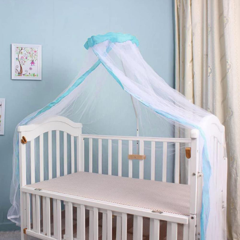 Crib Mosquito Net Crib Dome Bed Canopy Foldable Cot Net Tent Universal Palace Style Dome Bed Curtain (Stand Rod NOT Included) White M(56"w X 63"h)