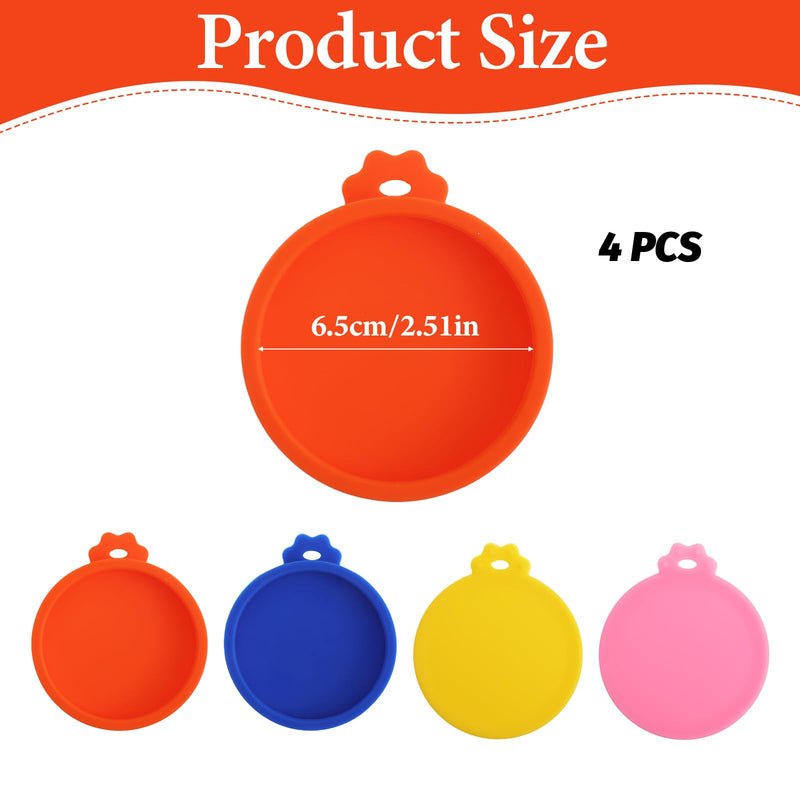 4 Pack Cat Food Can Lids Silicone Pet Food Can Top Cover Cat Food Can Covers Lids Cat Food Top Small Pet Food Can Lids Covers for 3 oz 2.5 oz Cat Food Cans - BeesActive Australia