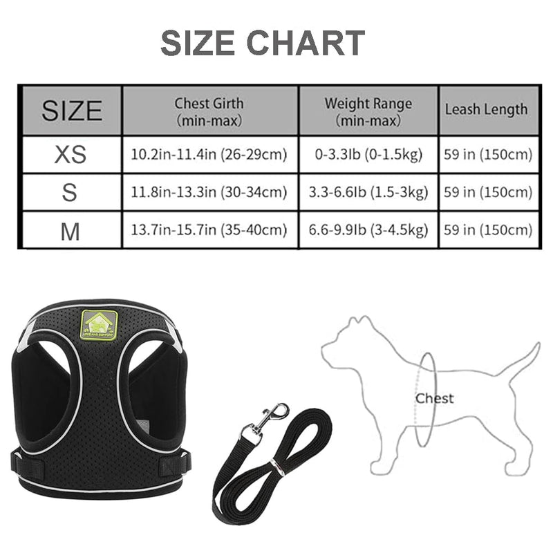 REESTBOO Cat Harness with Leash, Escape-Proof, Lightweight Cat Chest Harness with Collars and Leads, Adjustable Reflective Cat Strap for Cats, Kittens, Puppies, Black (S) S - BeesActive Australia