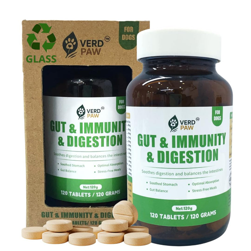 Probiotics for Dogs – Dog Probiotics for Gut Health & Digestive Support, Prebiotics, Digestive Enzymes & 3 Billion CFU Probiotic Blend, Immune Support Supplement for Dogs, 120 Tablets