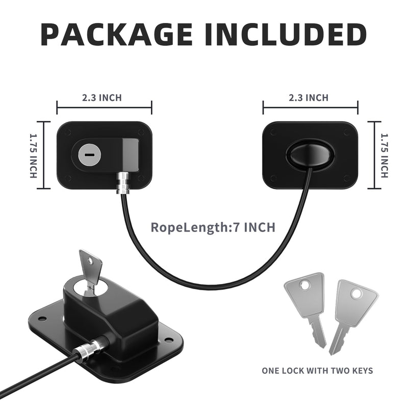 Refrigerator Lock 2 Packs, Fridge Lock with Silicone Wire Protection Fridge Locks for Kids Easy to Use and Install Cabinet Locks with Key, Black - BeesActive Australia