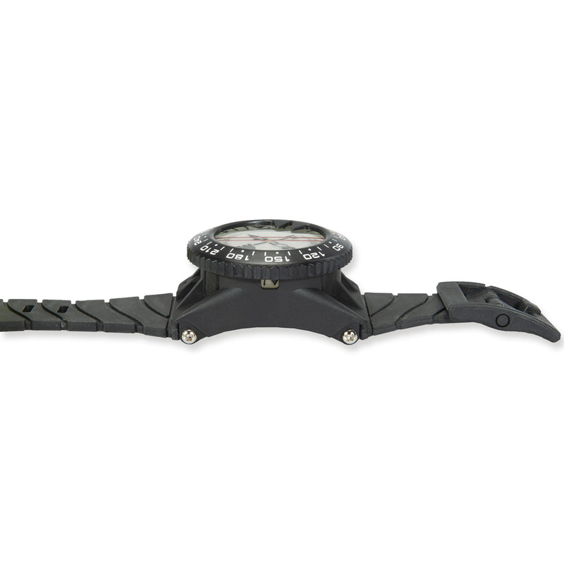 Italian Design 360° Ratcheted Rotating Bezel Scuba Diver Compass, Waterproof Oil Filled with Side-Window Compass