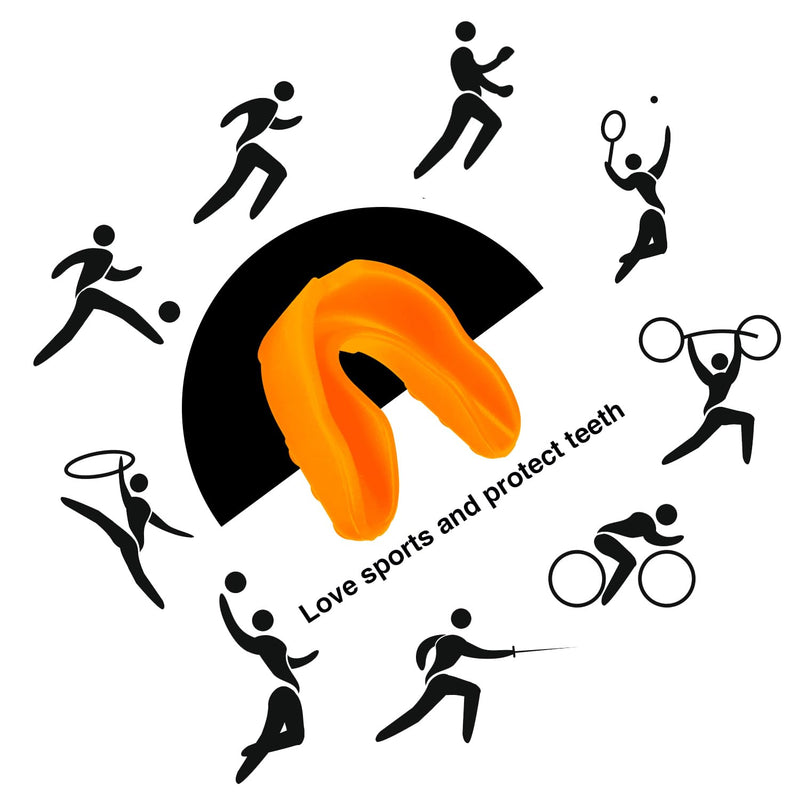30 Pack Orange Sports Mouth Guards Bulk Silicone Athletic Mouthguard Gum Youth Mouth Guard Teeth Armor for Football Basketball Hockey Karate Lacrosse Boxing Rugby Wrestling Karate Match odorless - BeesActive Australia