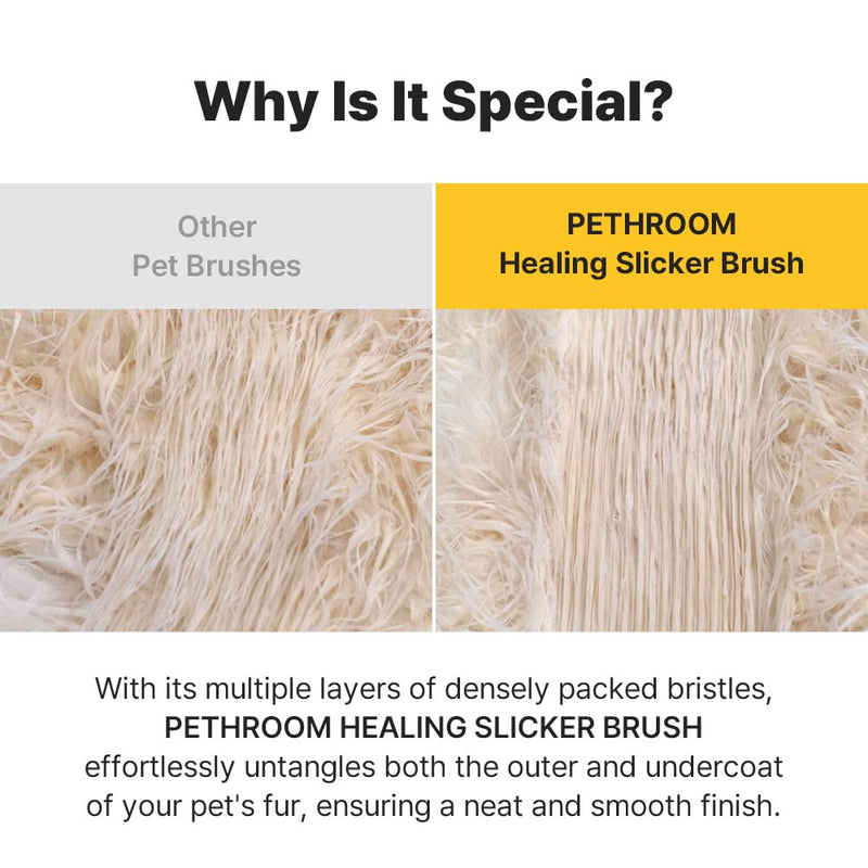 [PETHROOM] Healing Slicker Brush | Pet Brush | Dogs & Cats | Goldendoodle Brush | Coated Tips for Gentle Grooming | Dog Brush for Shedding | Long-Haired or Curly-Haired Dogs - BeesActive Australia