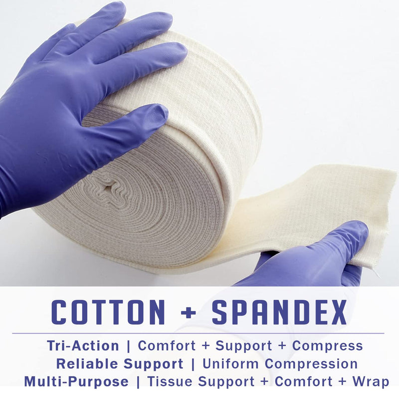 EVERLIT Elasticated Tubular Support Bandage | Stockinette Tubing for Large Arm, Knees, Legs | Light to Moderate Compression Bandage Roll For Tissue Support (Size F | 4" x 11 yd) Size F | 4" x 11 yd - BeesActive Australia
