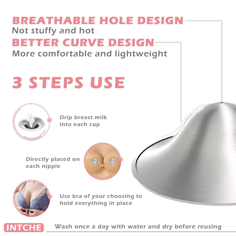 Silver Nursing Cups - Nipple Shields for Nursing Newborn - Soothe and Protect Your Nursing Nipples-Large - BeesActive Australia