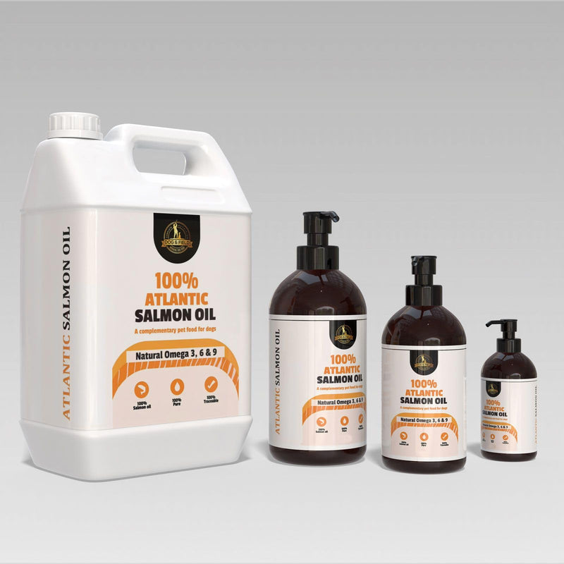 Dog & Field Atlantic Salmon Oil for Dogs, Cats & Pets - Omega 3 Fish Oil, Health Supplements for Joint Care, Immune Support, & Healthy Skin & Coat. Pet Food Supplement (1 Litre) 1 Litre