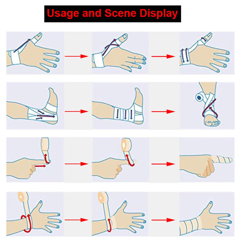 6 Rolls Self-Adhesive Bandage Wrap Non-Woven Vet Wrap Cohesive 2Inchx5yard for Dogs Cats Horse Leg Paw Pet Animals Wounds Wrist Healing Sprains & Swelling 6Rolls 2Inchx5yard Paw Print - BeesActive Australia