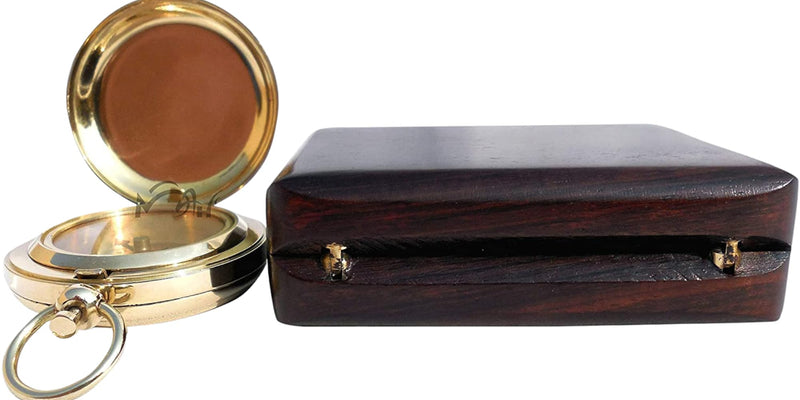 Brass Compass Gift – Push Button Compass Keepsake Gift for Son, Boys, Men, Graduation Gift, Birthday Gift Idea, Inspirational Motivational Gift for Him, Unique Gift Idea, Collectible Desk Decor Brass Compass Gift – Classic Edition 1