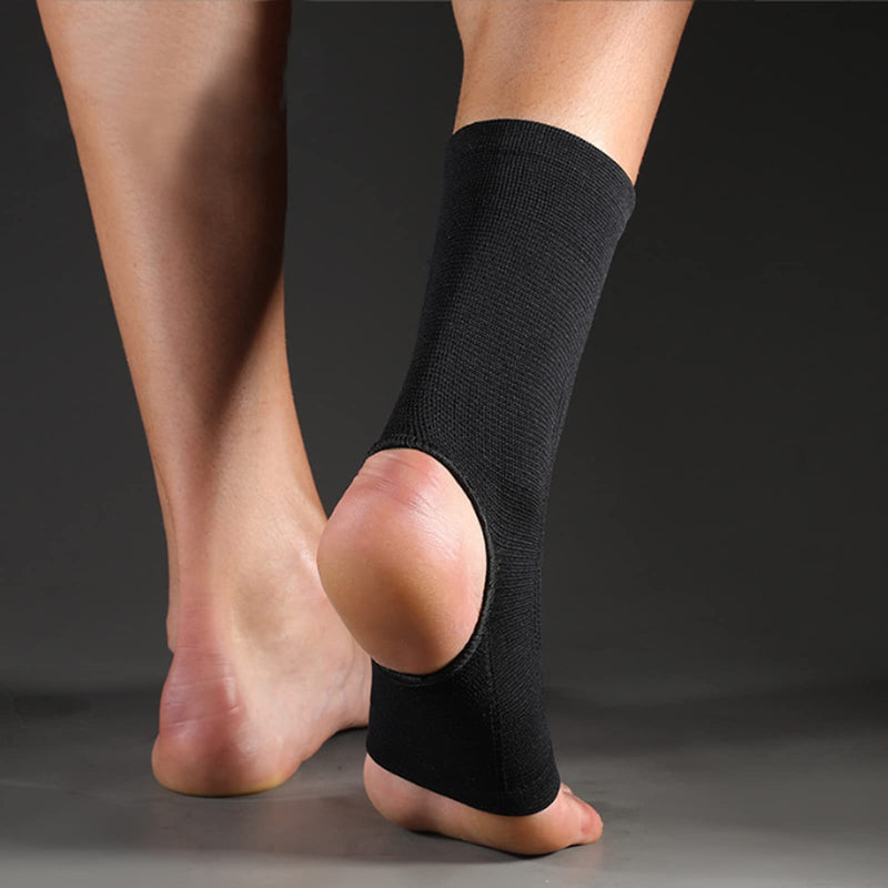 SPOTBRACE Ankle Brace Compression Sleeve(2 PACK),Breathable Ankle Support For Men Women, Foot Compression Sock for Swelling, Plantar Fasciitis, Sprain Black Large(2 PACK)