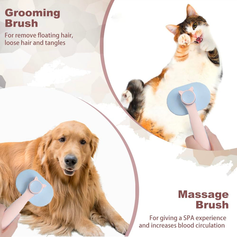 Cat brush, self-cleaning pet brush, for long hair and short hair, removing loose fur and dirt - BeesActive Australia