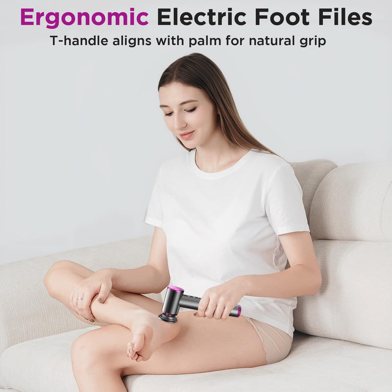 Electric Foot Callus Remover, Apply Oil,Foot SPA, Foot File,Reusable Nano-Glass Head, Ergonomic Premium Aluminum Callus Remover for feet, Rechargeable Pedicure Tools for Feet,Gifts for Men Women sliver - BeesActive Australia