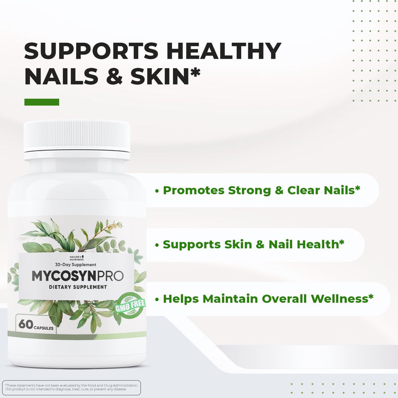 Mycosyn Pro - Natural Supplement with Vitamin C, Folate & Biotin | Non-GMO, Stimulant-Free, Easy to Take | Made in the USA, GMP-Certified | 60 Capsules, 3 Month Supply 60 Count (Pack of 3)