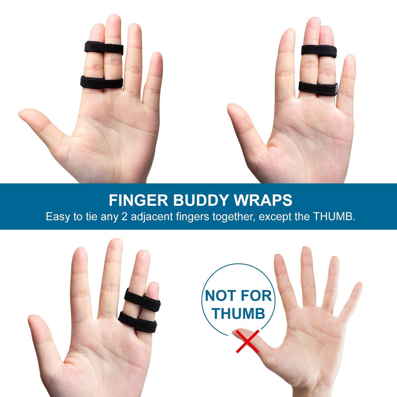 Finger Buddy Wraps, 6 PCS Finger Loops Tapes for Broken, Jammed, Swollen Finger or Dislocated Joint, Splints Brace for Pinky Ring Middle Index Trigger Finger, Toe Strap Bandage Beige 6 Count (Pack of 1)