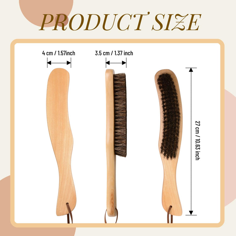 2PCS Horse Hair Brushes Felt Hat Brush with Horse Bristle Lint Brush for Pet Hair Remover Premium Lint Remover for Suits, Cashmere, Suede, Shoes Wood Handle Brush - BeesActive Australia