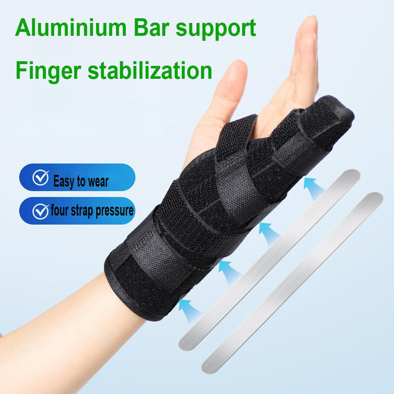 Boxer Finger Splint Brace Adjustable Metacarpal Hand Brace Supports Pinky, Ring, Middle Metacarpals and Knuckles Right or Left,Straightening for Trigger Finger, Injury, Fracture, Broken, Tendonitis