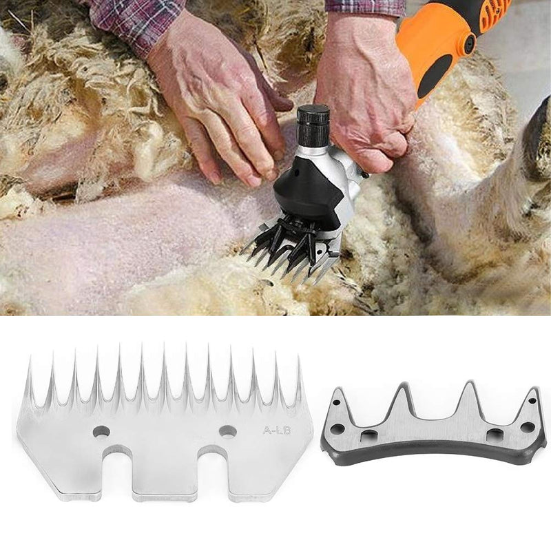 SONK Sheep Scissors Blades, Professional Universal Stainless Steel Shearing Blade 9/13 Teeth Straight/Curved Blade, Electric Wool Cutter Replacement Blades for Alpacas Goats (13 Teeth Straight Blade) - BeesActive Australia