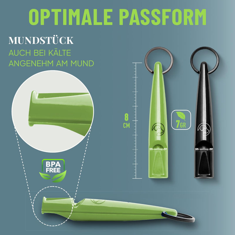 GIZZY® 2x dog whistle loud and far-reaching whistle sound I 2x dog whistles ideal as training aids for dogs I suitable for dog training barking or as a dog whistle recall I Incl. high-quality green/black ribbon - BeesActive Australia