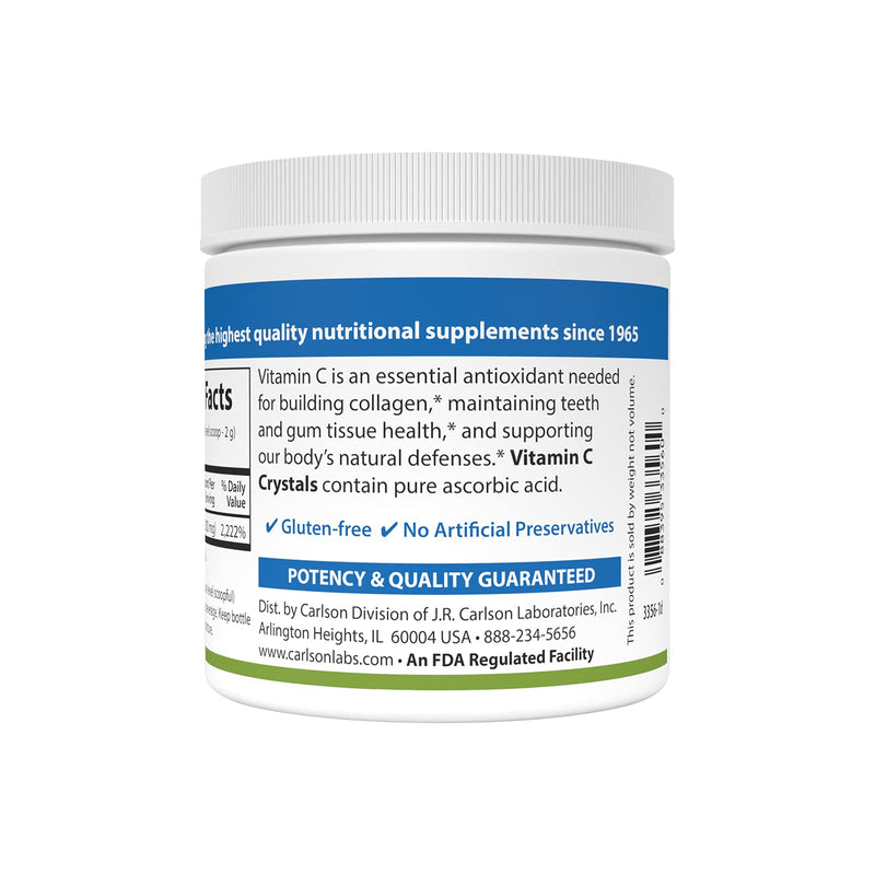 Carlson Labs Non GMO Vitamin C Crystals, 6 Ounce | Add to Water or Smoothie 6 Ounce (Pack of 1)