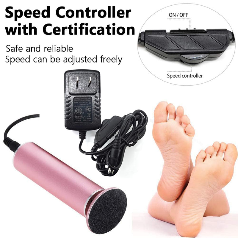 Electric Foot File Callus Remover for Feet, Adjustable Speed Foot Sander Grinder Professional Pedicure Tools for Dead Skin Heel Calluses with Replaceable Sandpaper Discs (Upgraded FCR-1 Pink) - BeesActive Australia