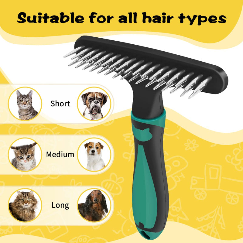 Carpet Restoration, Carpet Rake, Carpet Groomer Rake, Shag Rug Rake, Hair Cleaner Suitable for Rug and Carpet Undercoat Rake Comb, Slicone Handle Deshedding Brush for Dogs (Green) Green - BeesActive Australia