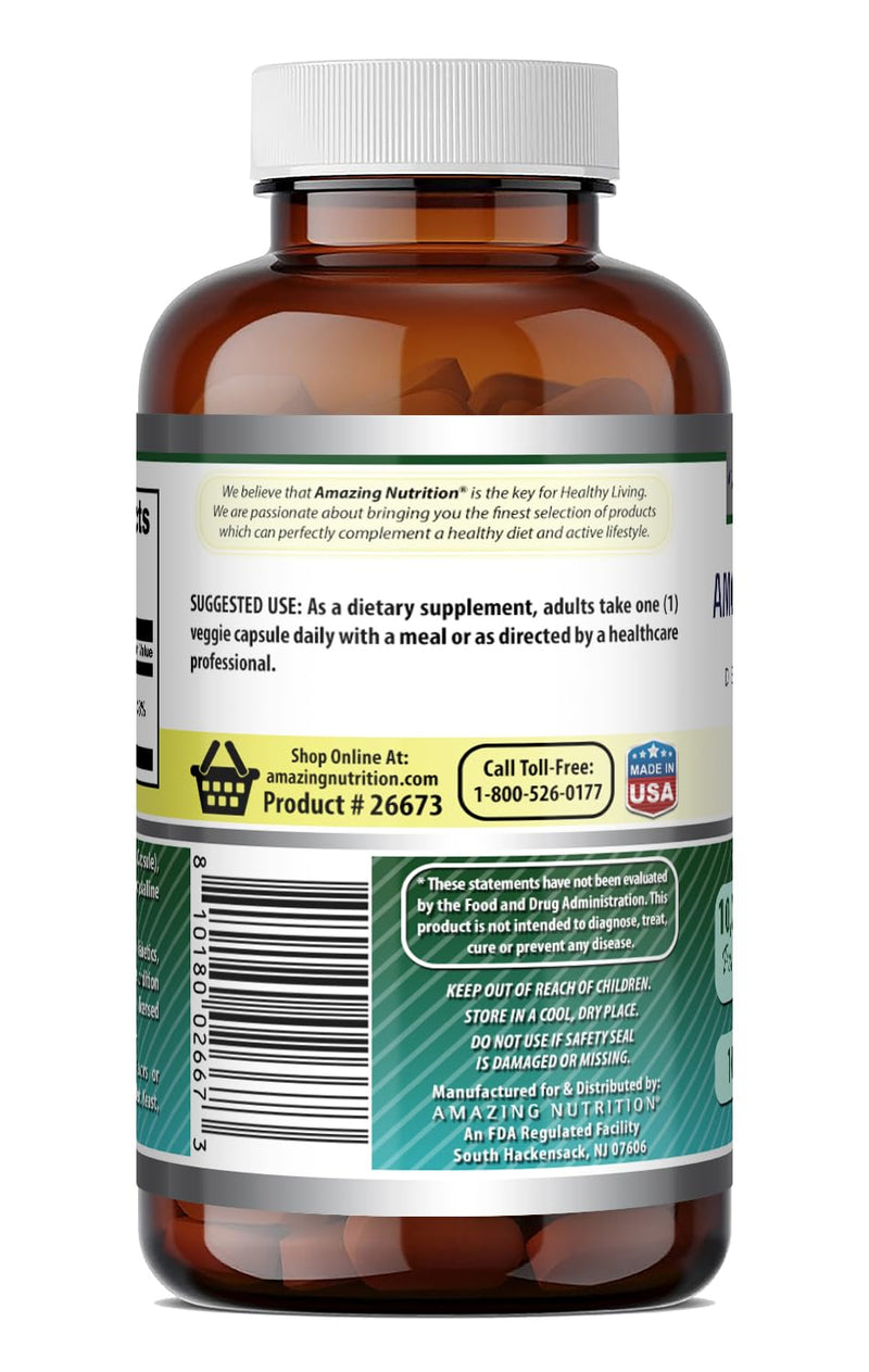 Amazing Formulas Biotin 10000 mcg Veggie Capsules | Vitamin B7 Supplement | Non-GMO | Gluten Free | Made in USA (1 Pack | 100 Count) 1 Pack | 100 Count