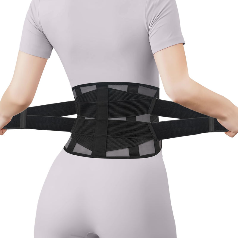 Ultra Thin Lumbar Support Brace for Women & Men – Lightweight Back Pain Relief Belt with Breathable Mesh – Slimline & Invisible Under Clothes – Sciatica & Herniated Disc Support L/XL