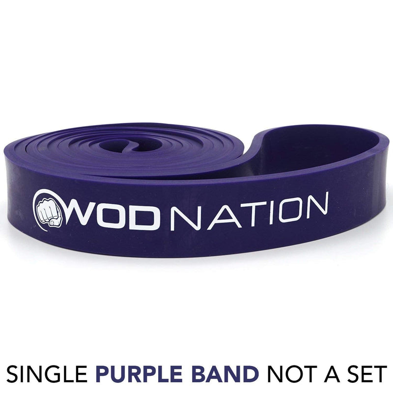 WOD Nation Pull Up Assistance Bands (10-175lbs Band) - Best for Pullup Assist, Chin Ups, Resistance Bands Exercise, Stretch, Mobility Work & Serious Fitness - 41 inch Straps Purple