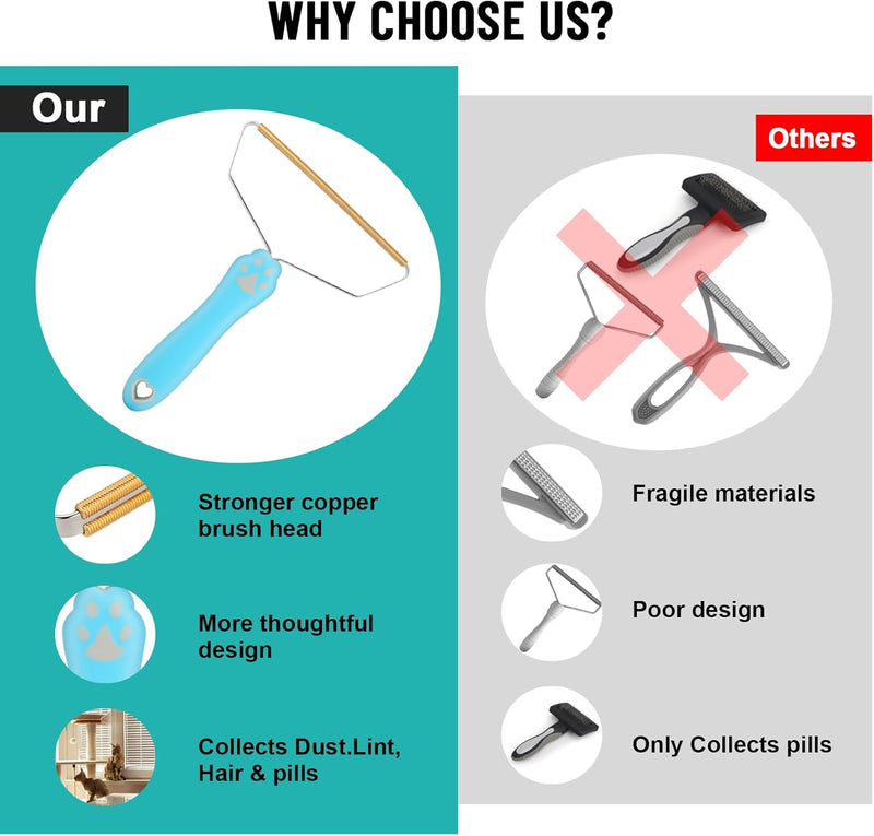 Pet Hair Remover Dog Hair Remover - Cat Hair Remover Furniture,Carpet Rake,Pet Hair Removal Tool,Pet Hair Remover for Couch,Pet Towers,Floor Mats & Rugs - Unique Carpet Scraper & Fur Remover blue - BeesActive Australia