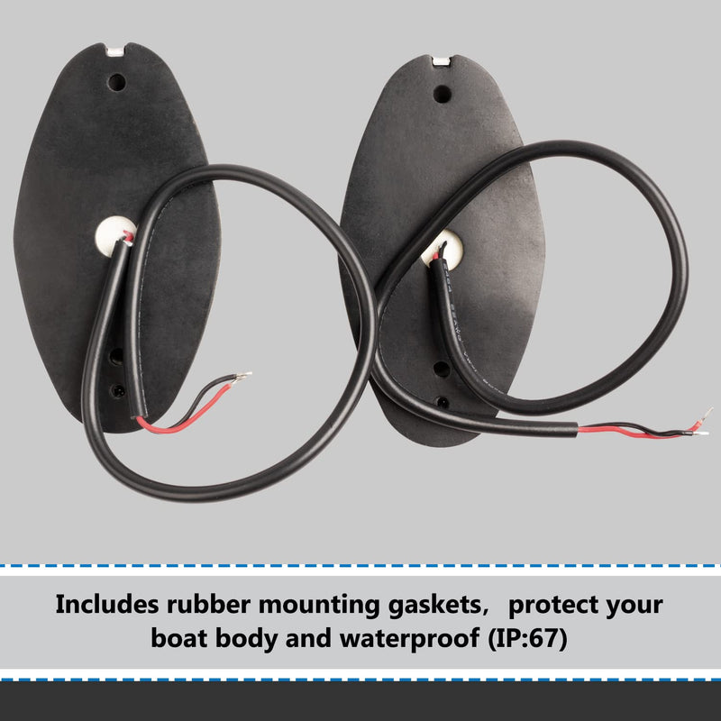 MARINE SYSTEM Stainless Steel LED Boat Navigation Lights, Bow Light, Marine Navigation lamp. Perfect for Pontoon, Skeeter, Power Boat and Skiff