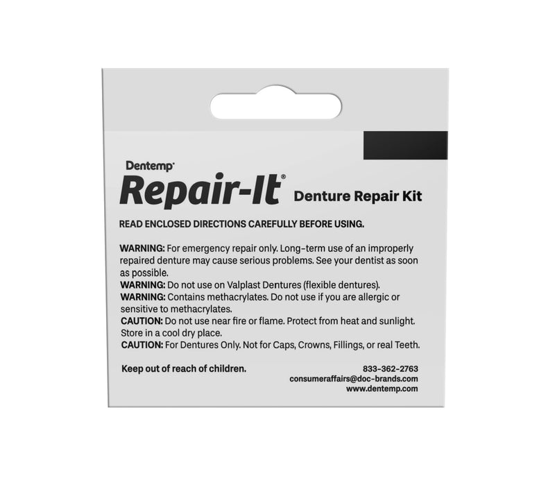 Dentemp Repair Kit - Repair-It Advanced Formula Denture Repair Kit (Pack of 3) - Denture Repair Kit Repairs Broken Dentures - Denture Repair to Mend Cracks & Replace Loose Teeth