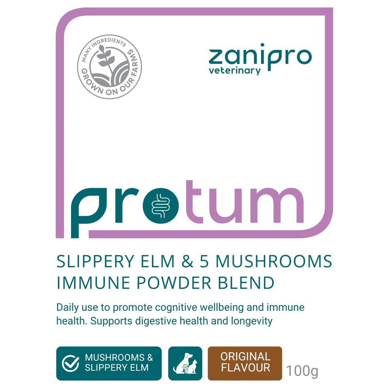 Turkey Tail Mushroom for Dogs - 100g Powder Supplement for Immune & Gut Health Support, Rich in Beta-Glucans, Adaptogenic Superblend with Slippery Elm for Dogs Digestion & Microbiome Balance