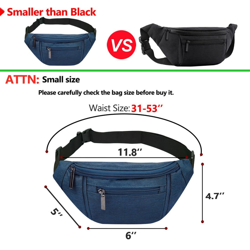Fanny Pack for Men Women,Crossbody Waist Bag Pack,Belt Bag for Travel Walking Running Hiking Cycling,Easy Carry Any Phone,Wallet (Dark blue) Dark blue