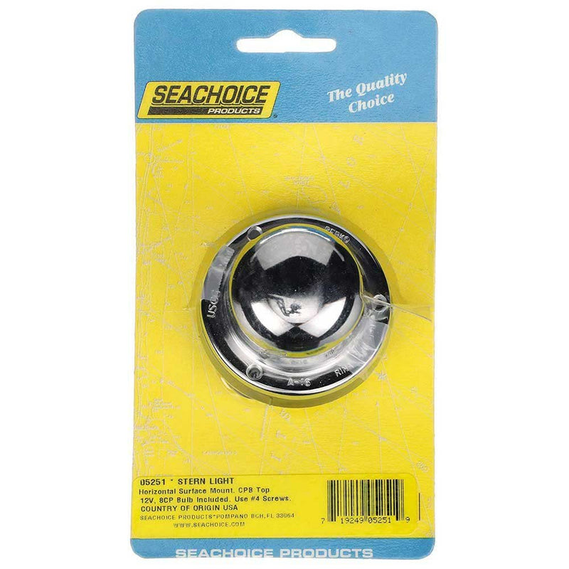 SEACHOICE Navigation Stern Light, Chrome/Brass, Clear Lens, Horizontal Surface Mount - BeesActive Australia