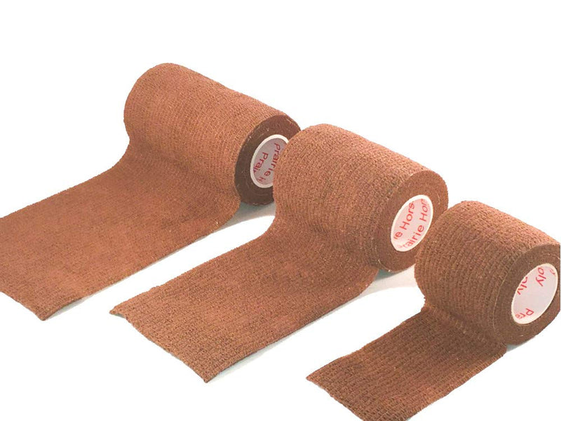 3 Inch Vet Wrap Tape Bulk (Brown) (Pack of 12) Self Adhesive Adherent Adhering Flex Bandage Grip Roll for Dog Cat Pet Horse 12 Rolls Brown - BeesActive Australia