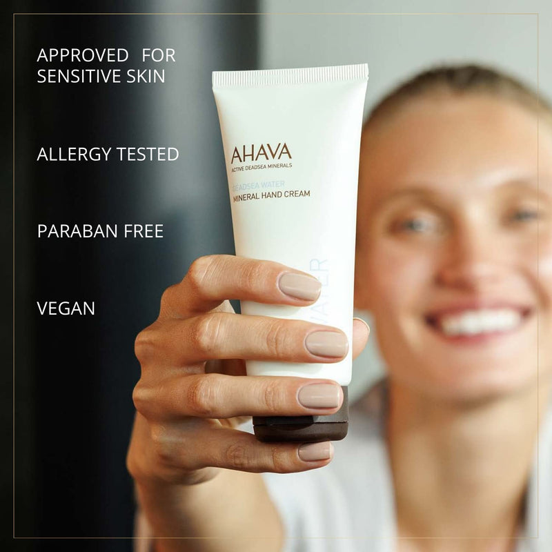 AHAVA Dead Sea Water Mineral Hand Cream - Hand Moisturizer For Dry Cracked Hands, Light & Fast Absorbing, Enriched with Exclusive blend Osmoter, Smoothing Witch Hazel & Soothing Allantoin Original 3.4 Fl Oz (Pack of 1) - BeesActive Australia