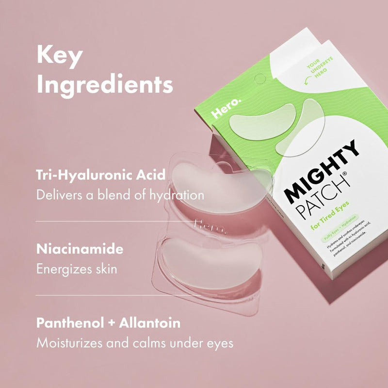 HERO COSMETICS Mighty Patch‚Ñ¢ for Tired Eyes Patches - Soothing Hydrogel Patches - Awakens and Visibly De-puffs Undereyes with Multiple Applications (6 Count) 6 Count (Pack of 1) - BeesActive Australia
