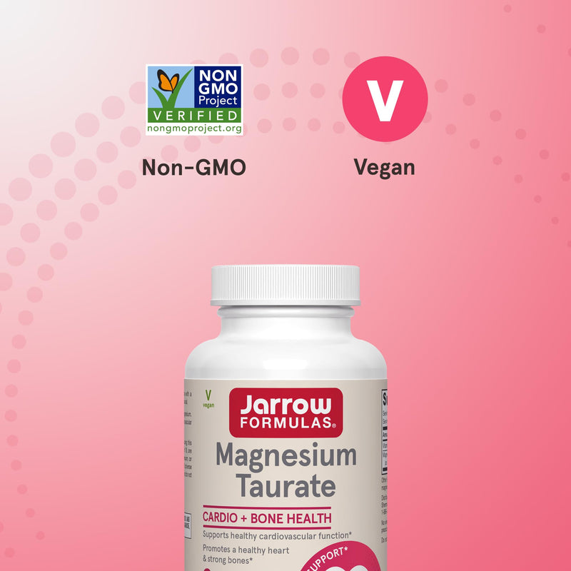 Jarrow Formulas Magnesium Taurate, Dietary Supplement, Supports Cardio and Bone Health, 300 mg per Servings, 90 Veggie Capsules, Up to a 30 Day Supply - BeesActive Australia