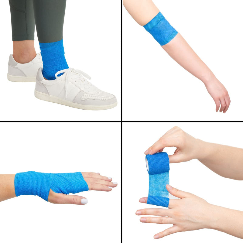 Juvale 12 Rolls Colorful Self Adhesive Bandage Wrap 4 Inch Wide x 5 Yards - Cohesive Vet Tape for First Aid, Sports, Tattoo (12 Colors) 12 Count (Pack of 1) - BeesActive Australia