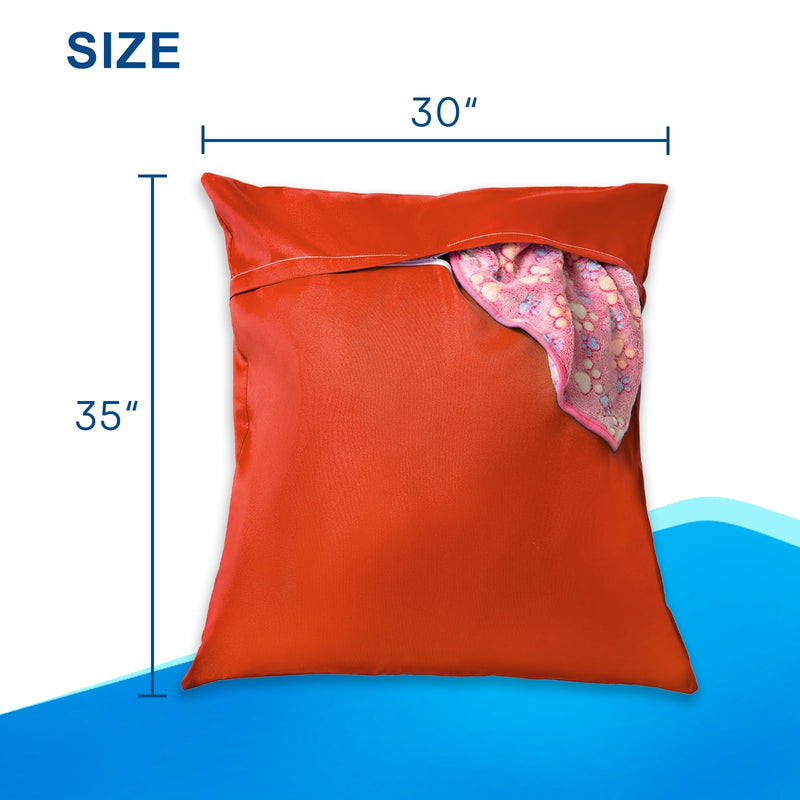 Pet Laundry Bag, Pet Washing Bag for Guinea Pig Cage Liner, Dog Bed, Pet Fleece & Blanket, Stop Pets Hair Clogging Washing Machine, Pet Laundry Helper - 30"×35", Orange 30x35in - BeesActive Australia