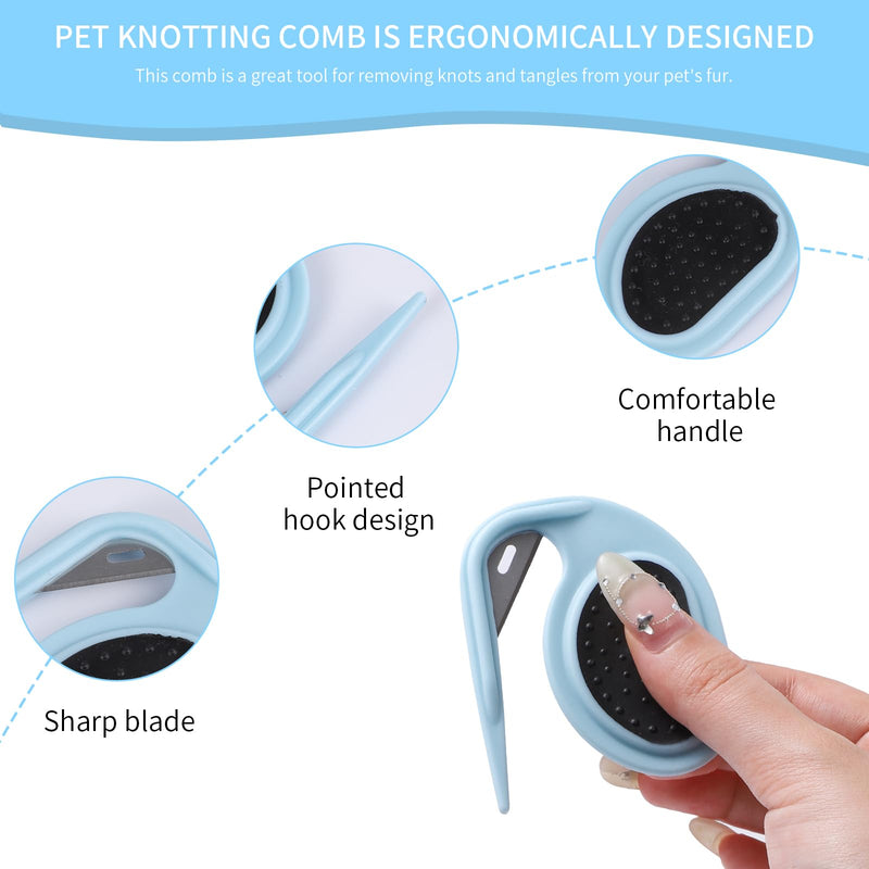 Pack of 2 de-matting knives for cats and dogs, pet knotting comb, grooming knife for long-haired pets, knot comb for cats and dogs, pets, removing mats, fur brush, pet knitting comb - BeesActive Australia