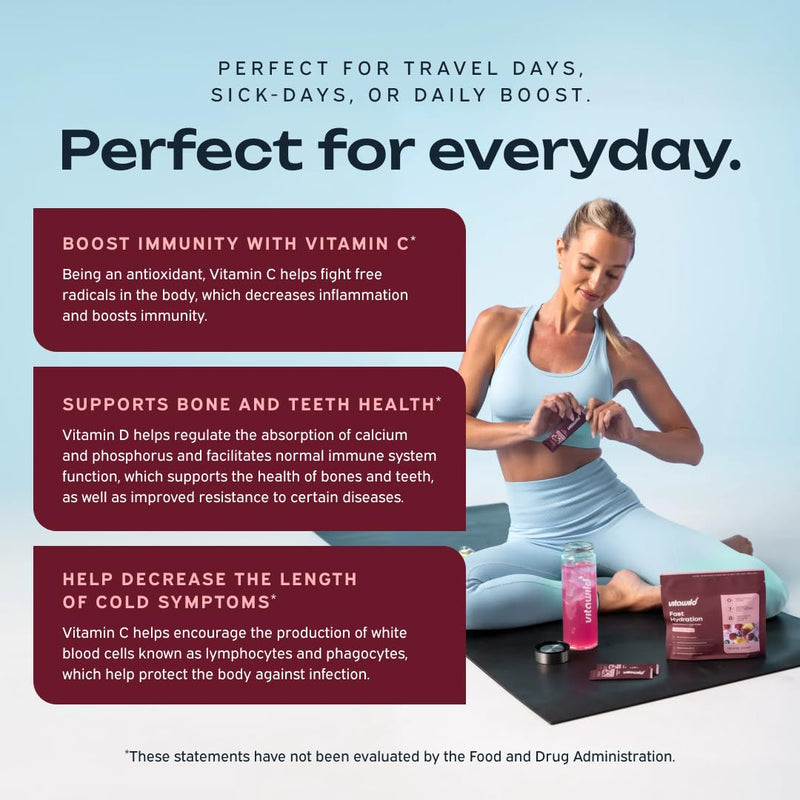 Clean Electrolytes Powder Packets No Sugar Added, 8 Vitamins & 7 Electrolytes Drink Mix Hydration Powder, Zero Sugar Added Hydrate Single Serve Travel Packs, 15 Water Hydration Packets, Island Berry