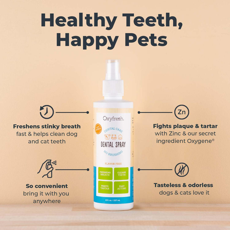 Oxyfresh Advanced Pet Dental Spray – Instant Pet Fresh Breath: Easiest No Brushing Pet Dental Solution for Dogs and Cats – Best Way to Fight Pet Plaque, Keep Teeth & Gums Healthy. 8oz. Top Seller 8oz - BeesActive Australia