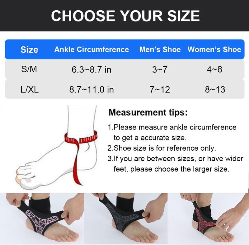 SUJAYU 2 Pack Ankle Brace & Elastic Supports for Men & Women, Ankle Support Ankle Compression Sleeve, Plantar Fasciitis Relief Achilles Tendonitis Brace Achilles Tendonitis Wrap (Pink, S/M) Pink - BeesActive Australia