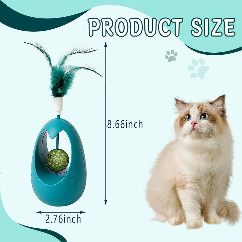 Tumbler Interactive Feather cat Toy with Mint Ball Interactive Cutout cat Supplies Pet Toy. Stimulate Hunting Instinct, Promote Physical and Mental Ex