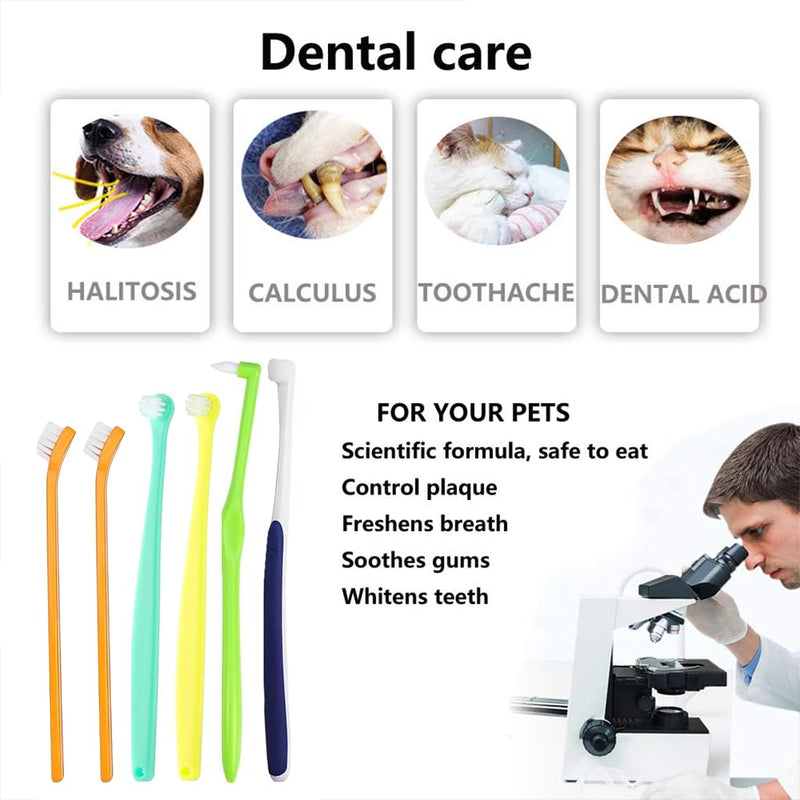 6 Pcs Cat Toothbrush with Micro Head to fit into Cat Mouth, Ultra Soft Bristles Pet Toothbrush Kit, Kitten/Puppy Toothbrushes, Kitty Dental Care Supplies, Avoid Bleeding Gums & Help Gap Cleaning