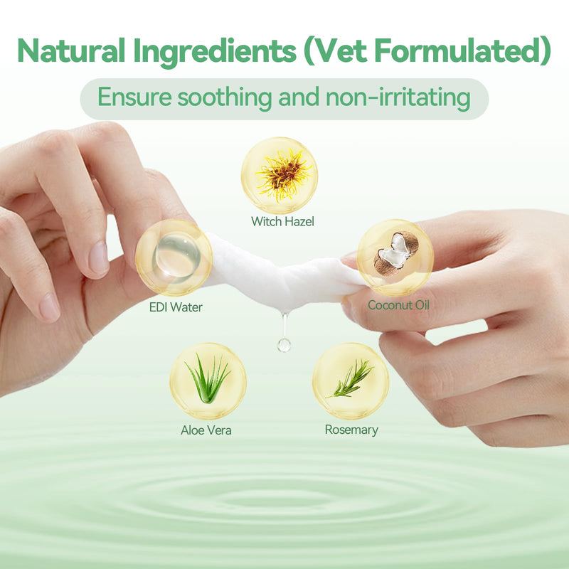 Ear finger wipes for dogs and cats, soft and mild disposable ear cleaning pads, ear cleaner for dogs removes ear wax, soothes and deodorises, relieves itching and inflammation, pack of 50 - BeesActive Australia