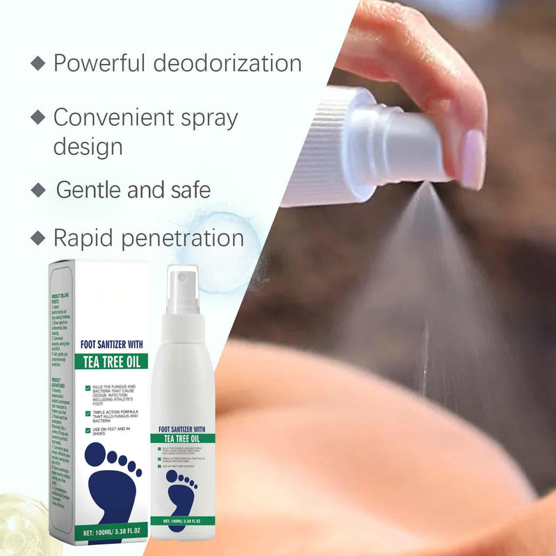 2PCS Foot Spray with Tea Tree Oil,Tea Tree Oil Spray for Foot,Clearing Foot & Shoe Spray,Refreshing and Comfortable